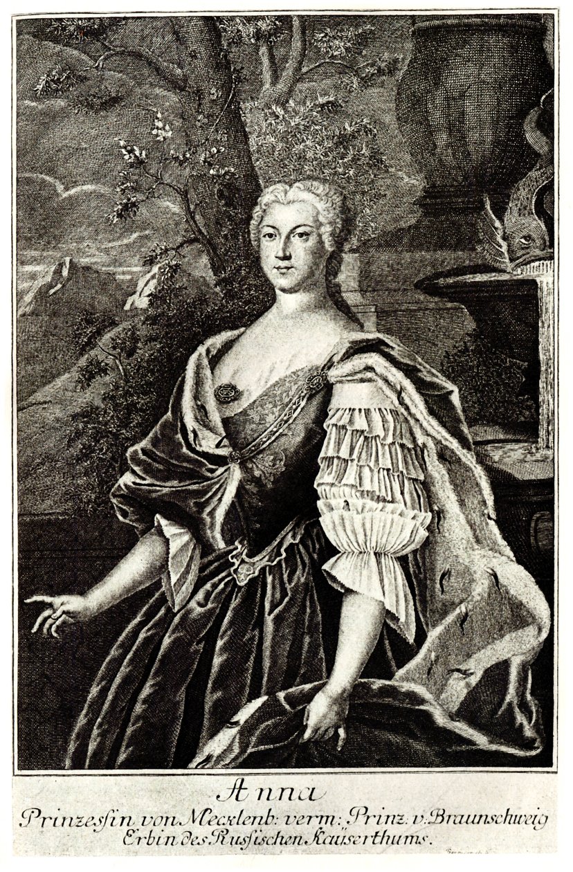 Porträt von Prinzessin Anna Leopoldowna 1718-1746, Mutter von Zar Iwan VI. von Unbekannt