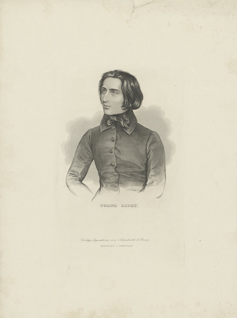 Porträt des Komponisten Franz Liszt 1811-1886, 1840-1850 von Unbekannt