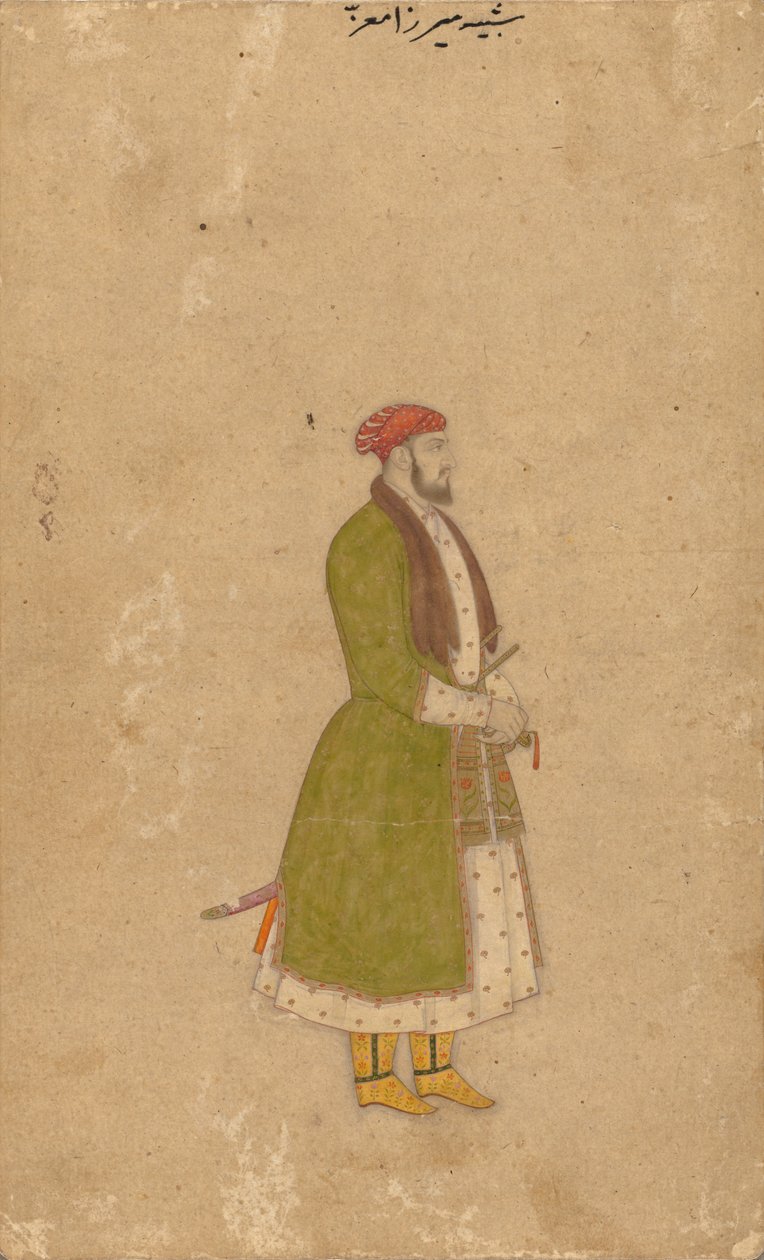 Porträt des Höflings Mirza Muizz, um 1680-1700 von Unbekannt