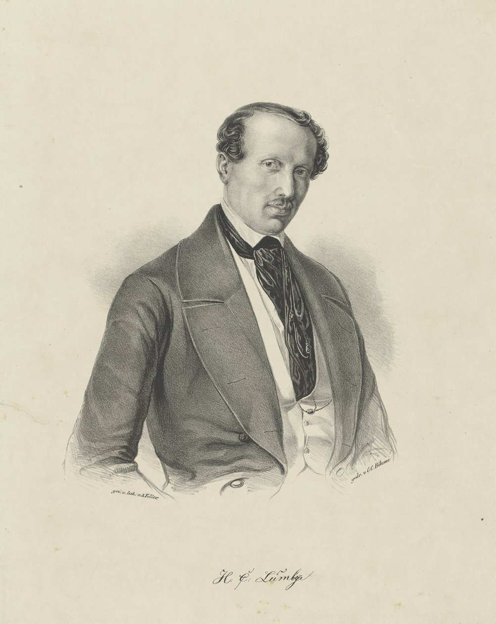 Porträt des Komponisten Hans Christian Lumbye, ca. 1850 von Unbekannt
