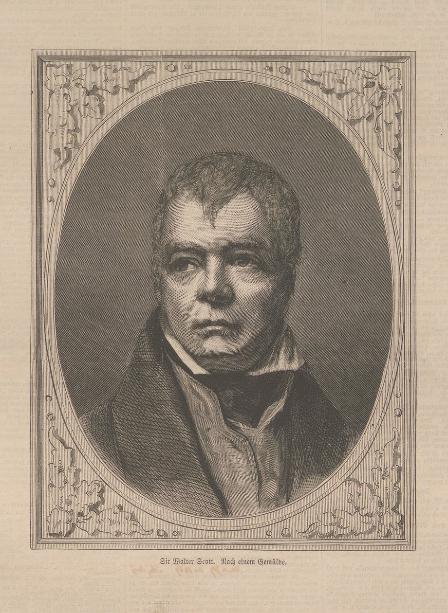 Porträt des historischen Romanautors und Dichters Sir Walter Scott von Unbekannt