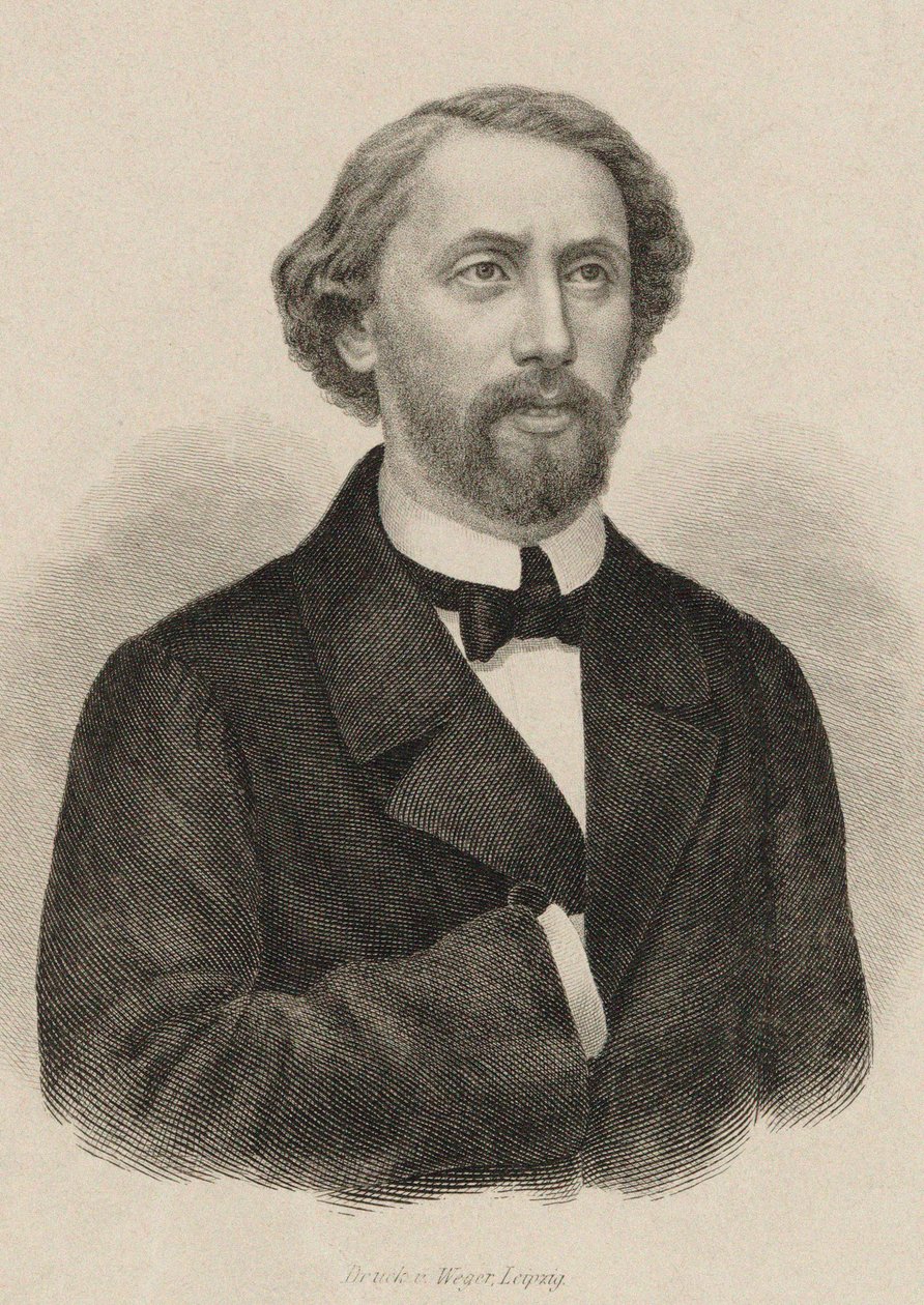 Porträt des Pianisten und Komponisten Julius Schulhoff 1825-1898, 1860 von Unbekannt
