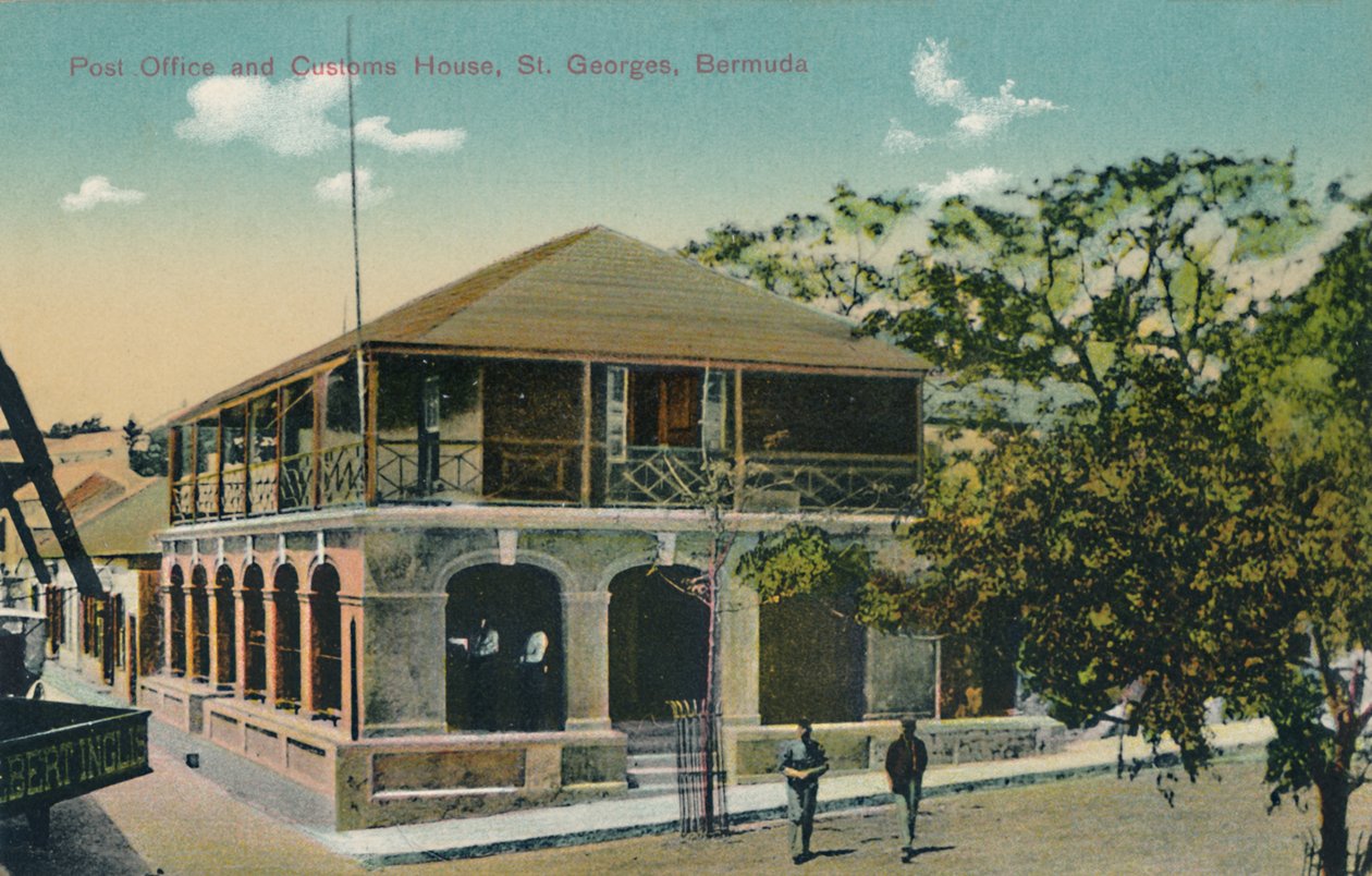 Postamt und Zollhaus, St. Georges, Bermuda, frühes 20. Jahrhundert von Unbekannt