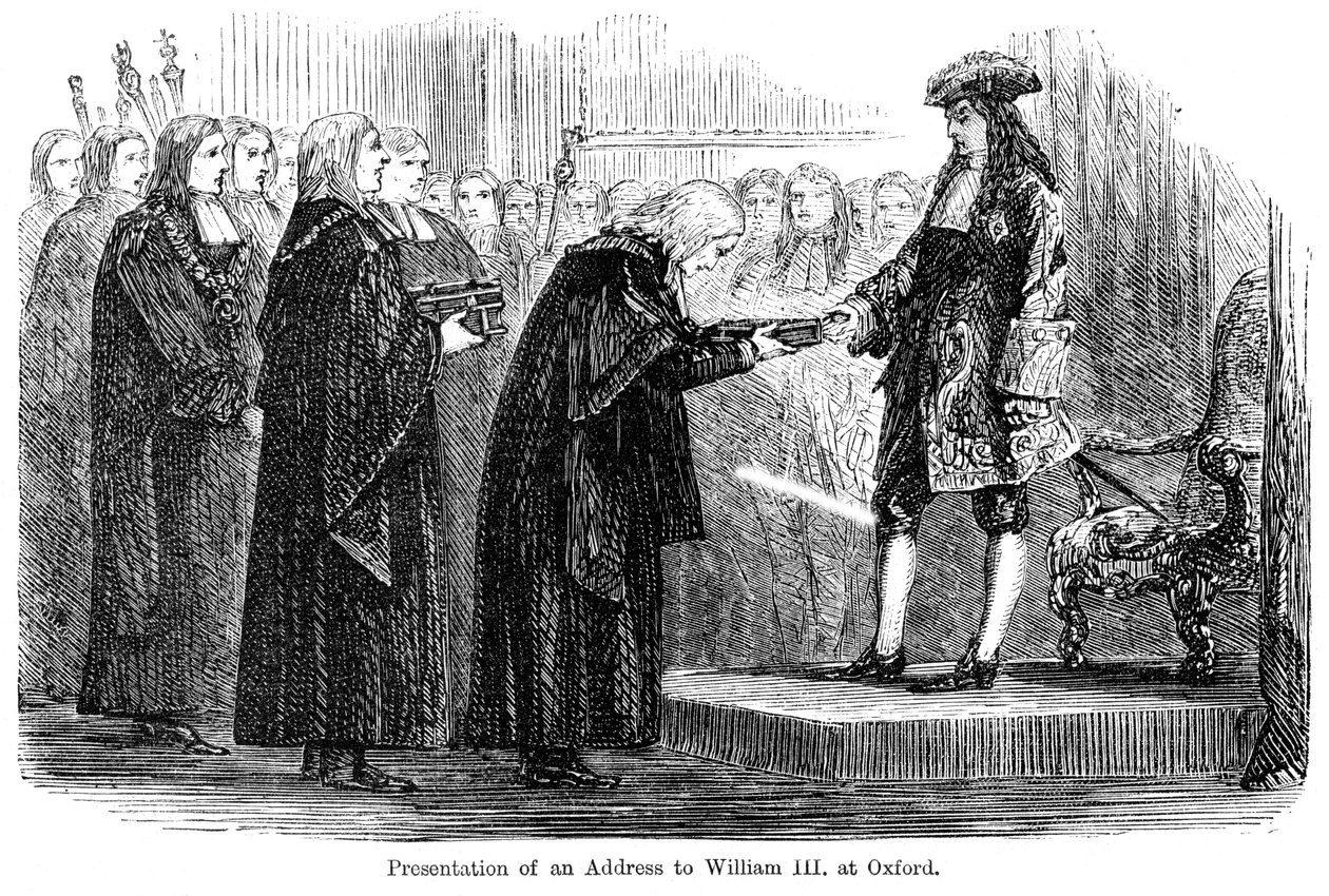 Überreichung einer Adresse an Wilhelm III. in Oxford von Unbekannt