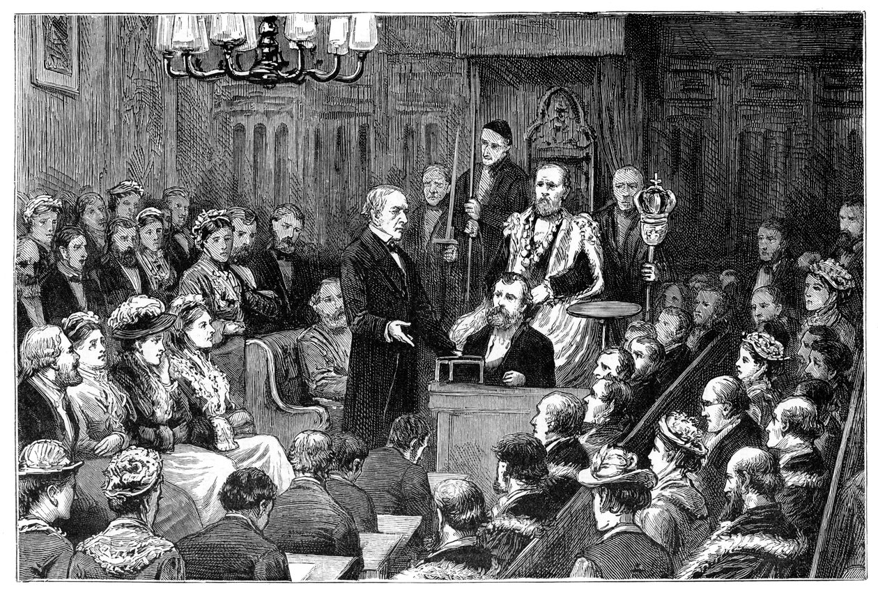Verleihung der Freiheit der Stadt an Mr. Gladstone, 1877 von Unbekannt