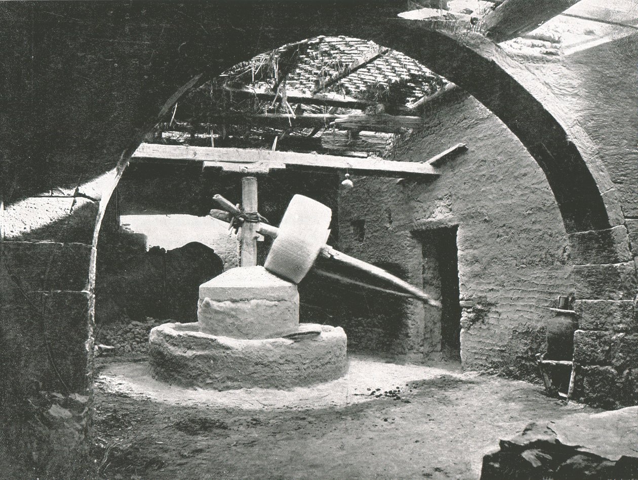 Primitives Kornmühle, Nildelta, Ägypten von Unbekannt