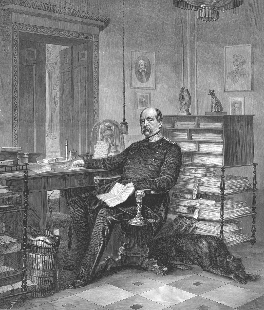 Fürst Bismarck in seinem Arbeitszimmer, 1875 von Unbekannt