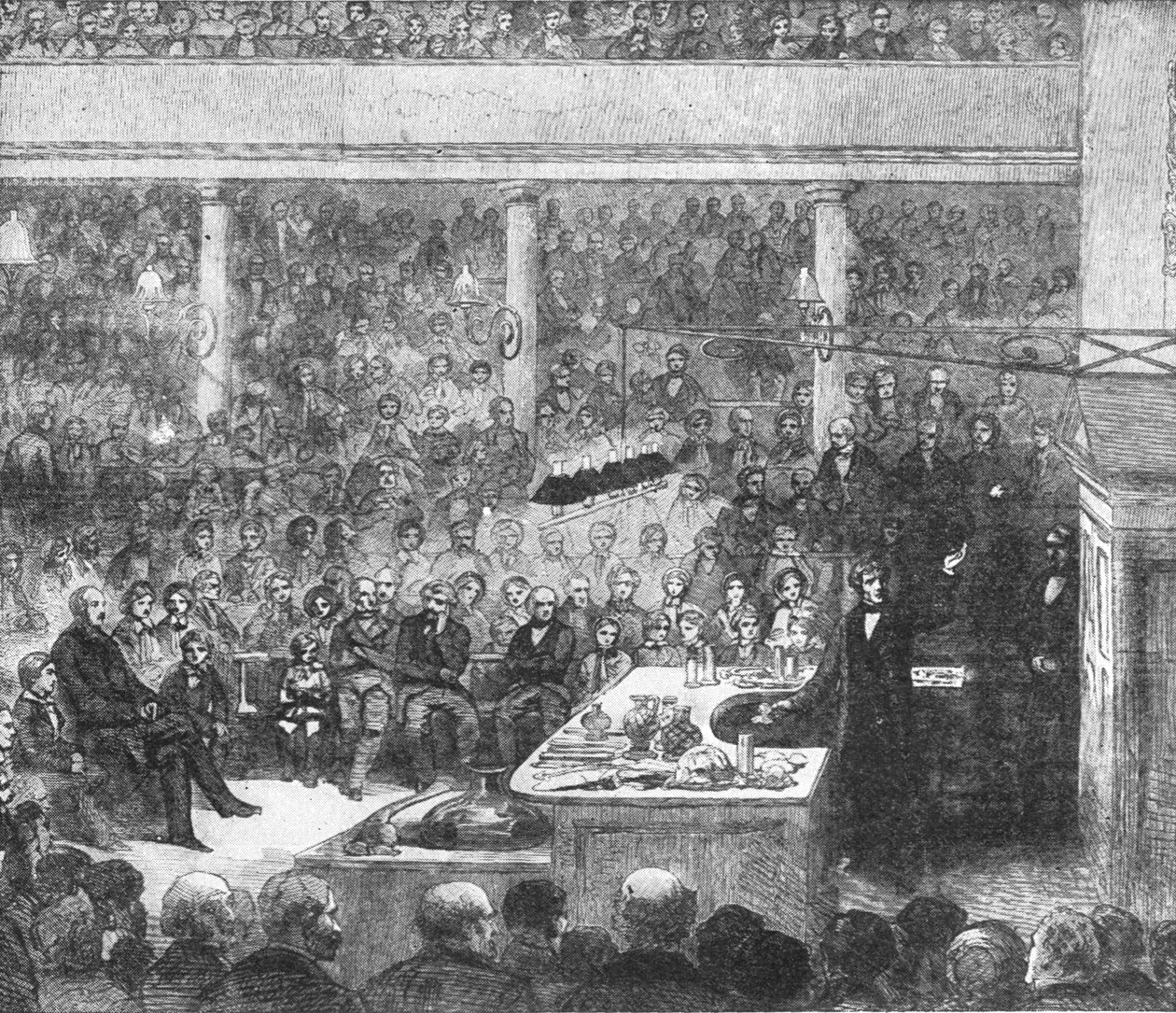 Professor Faraday hält einen Vortrag am Royal Institute, 1856, 1901 von Unbekannt