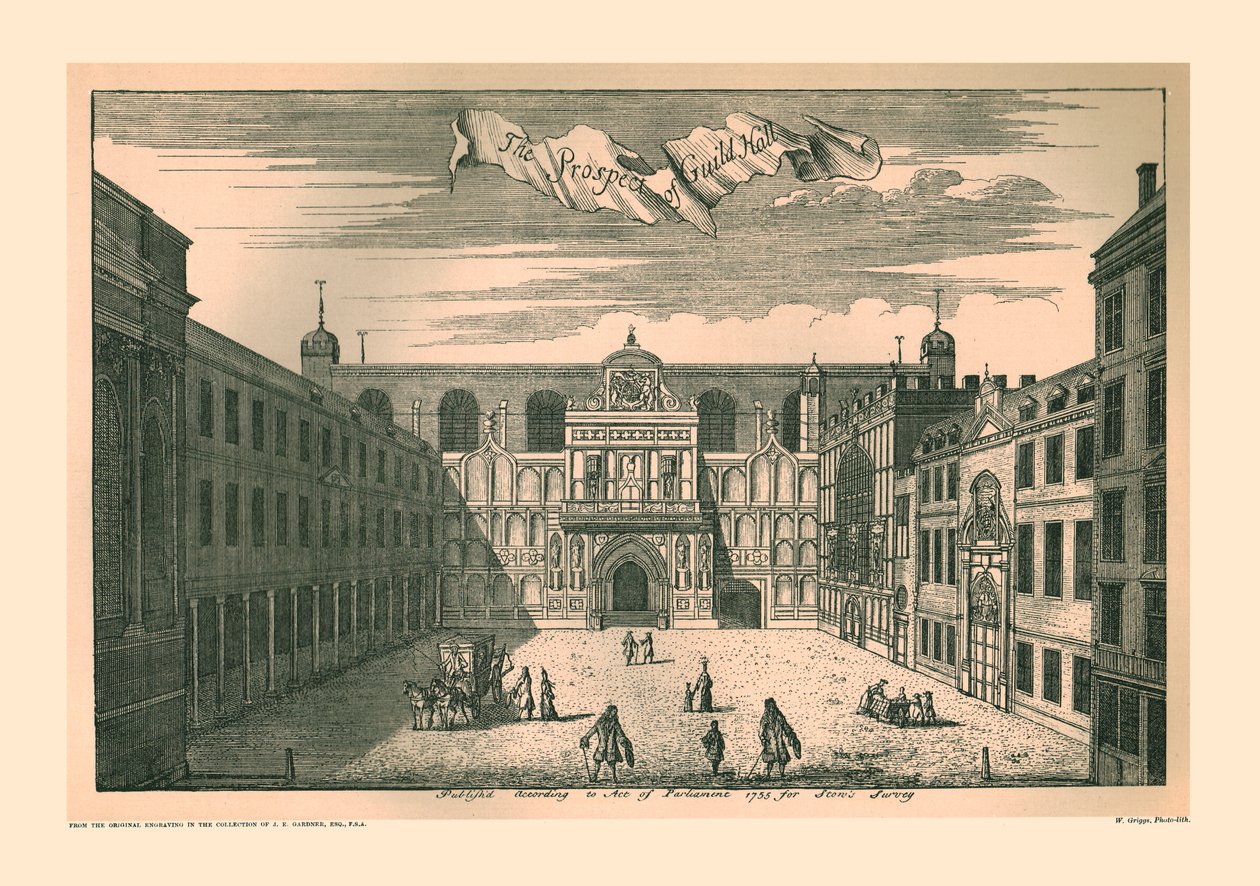 Aussicht auf die Londoner Guild Hall, 1755, 1886 von Unbekannt