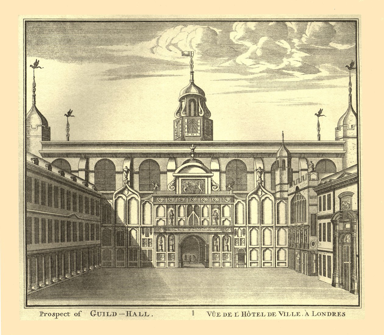 Aussicht auf die Londoner Guildhall, 1886 von Unbekannt