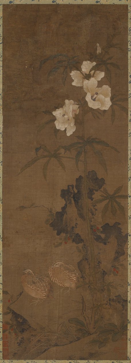 Wachtel und Blumen von Unbekannt