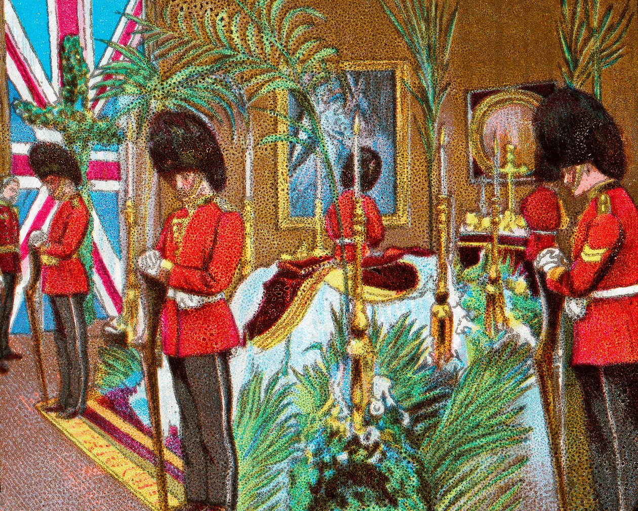 Königin Victoria aufgebahrt im Osborne House, 1901 um 1902 von Unbekannt