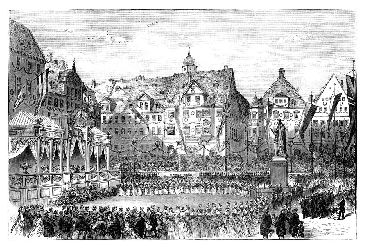 Königin Victoria enthüllt eine Statue von Prinz Albert, Coburg, Deutschland, 1865 von Unbekannt