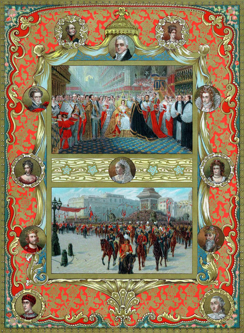 Krönung von Königin Victoria, 1837 und Goldenes Jubiläum, 1887 von Unbekannt