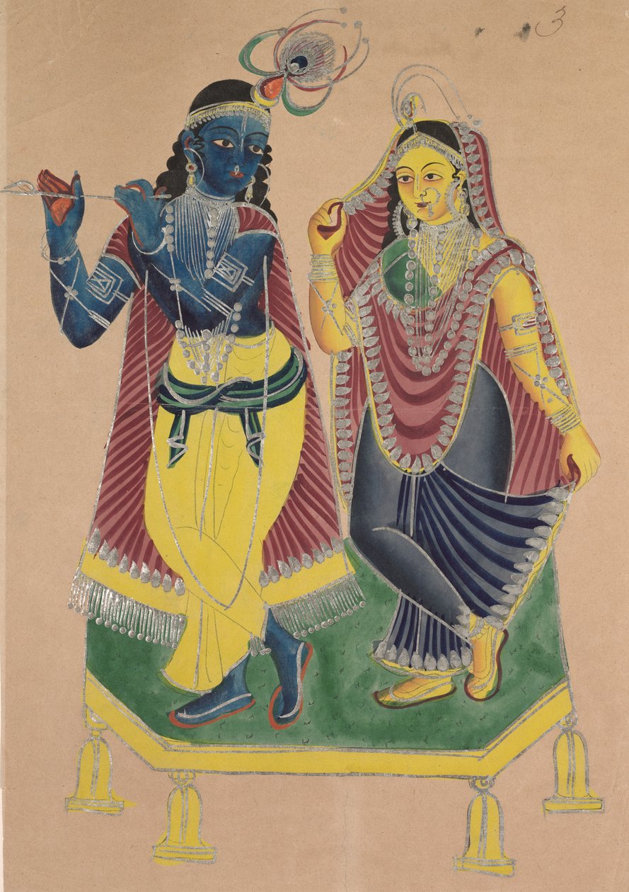 Radha und Krishna, 1800er Jahre von Unbekannt
