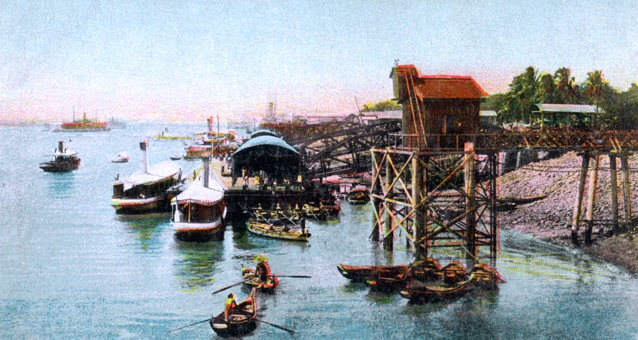 Hafen von Rangun, Myanmar, um 1900er von Unbekannt