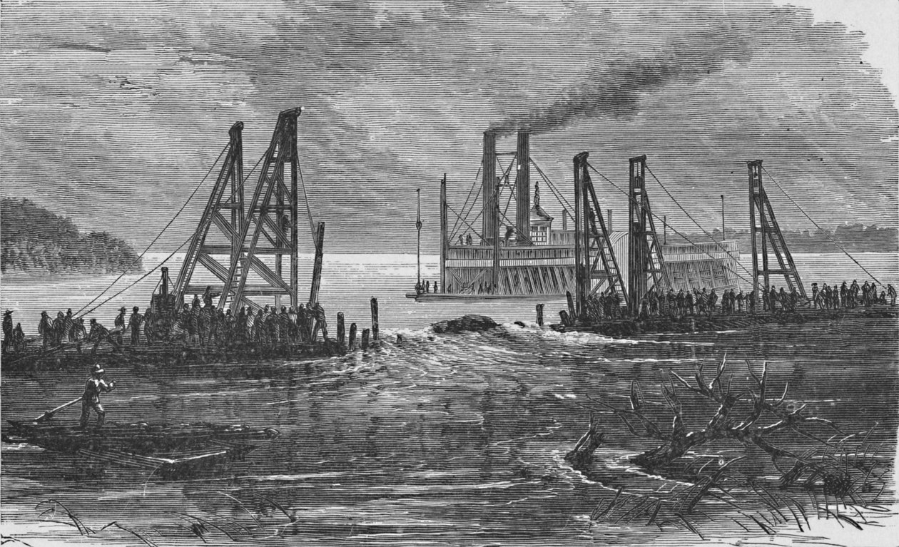 Entfernen von Hindernissen durch Baggern, 1883 von Unbekannt