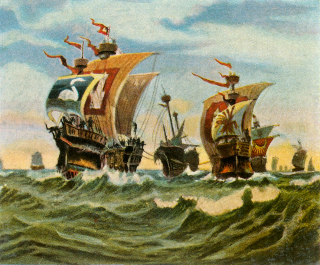 Rückkehr der Hamburger Flotte nach der Niederlage der Vitalienbrüder, 1401, 1936 von Unbekannt