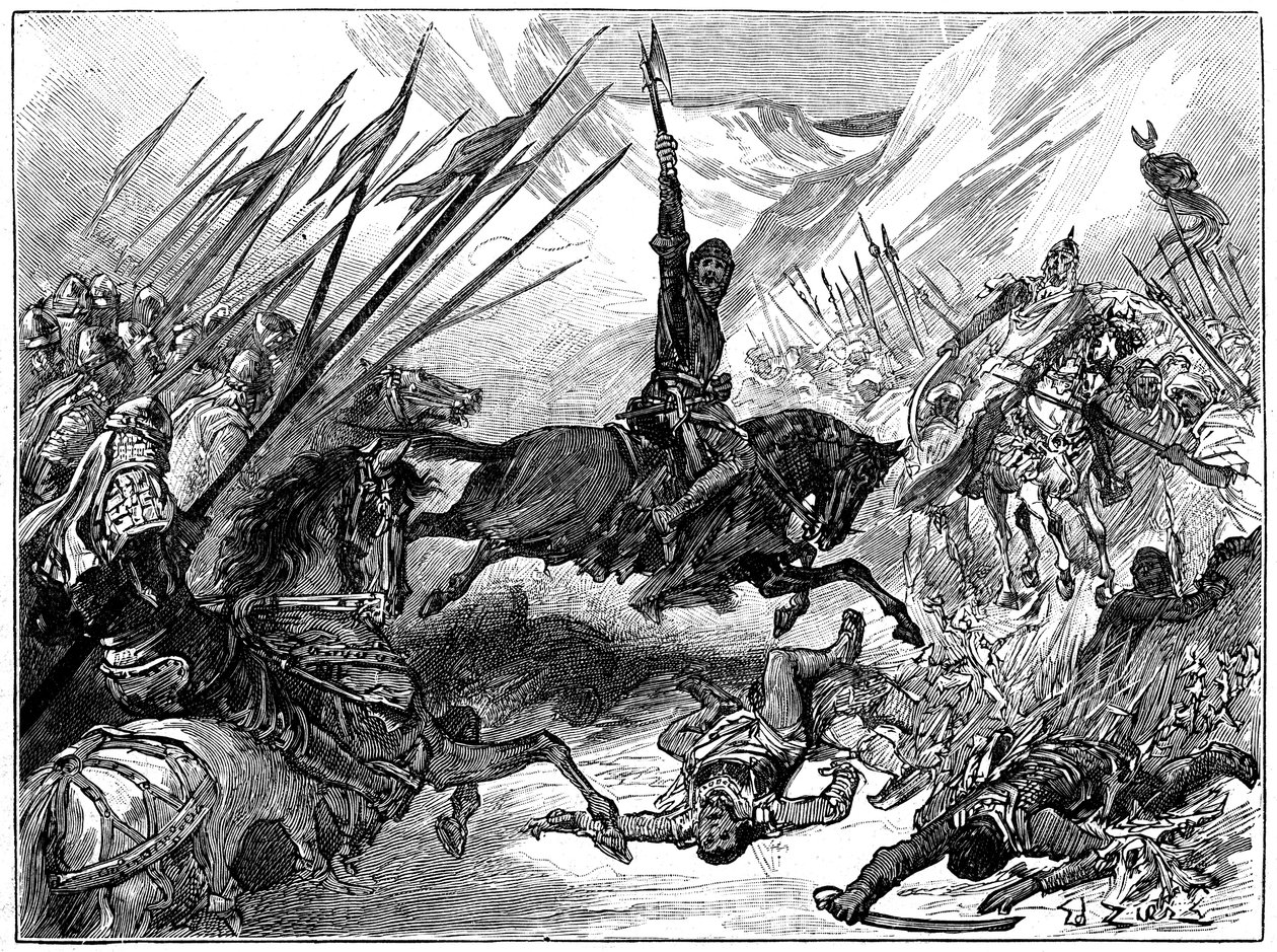Richard I., Löwenherz in der Schlacht von Arsuf, 1191, ca. 1880 von Unbekannt