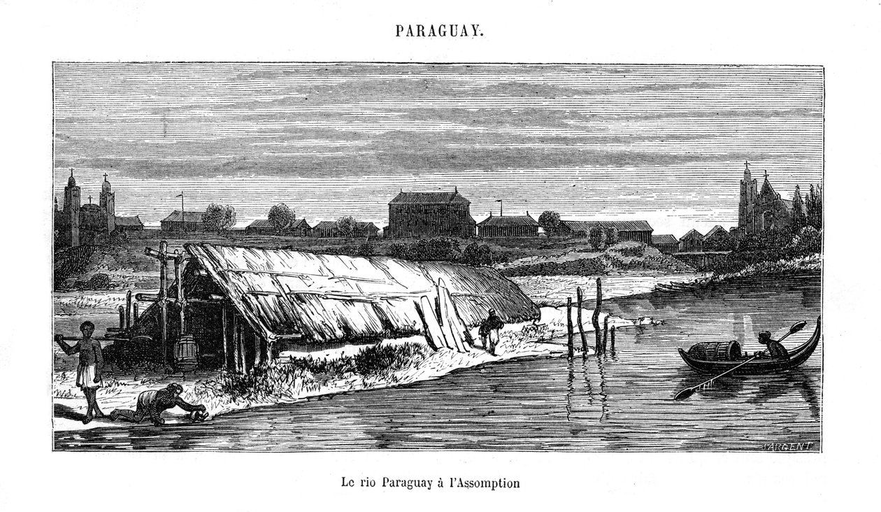 Fluss Paraguay, Südamerika, 19. Jahrhundert von Unbekannt