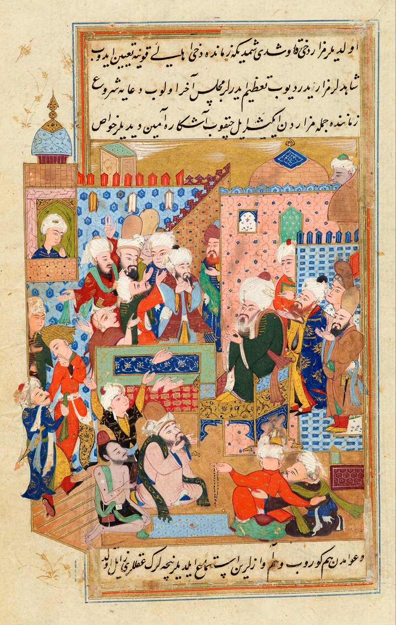 Rumis Vater hält eine Predigt auf dem Qāniʿī-Friedhof von Konya von Unbekannt
