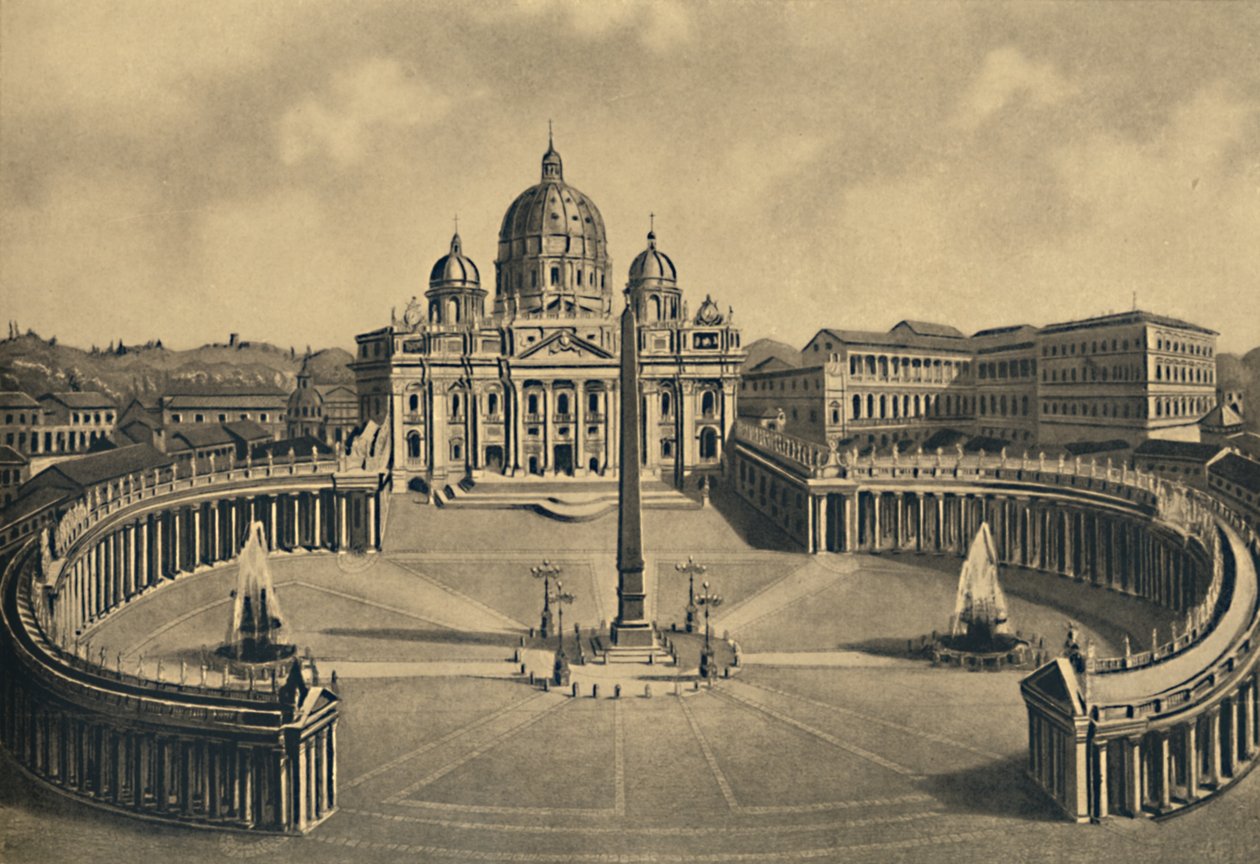 Rom - Basilika und Platz von S. Peter. Vatikanpalast, 1910 von Unbekannt