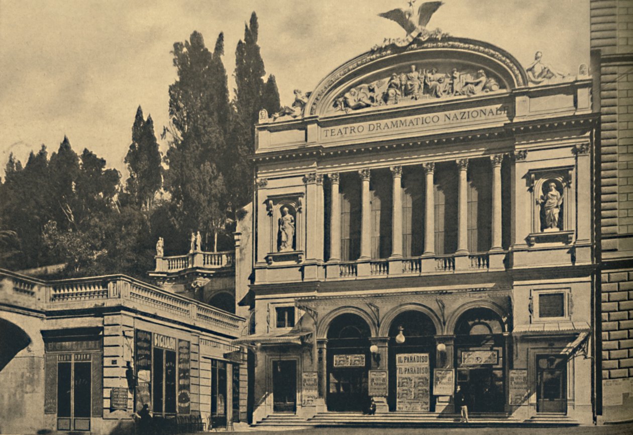 Roma - Via Nazionale. Nationales Dramatisches Theater und Colonna Villa, 1910 von Unbekannt