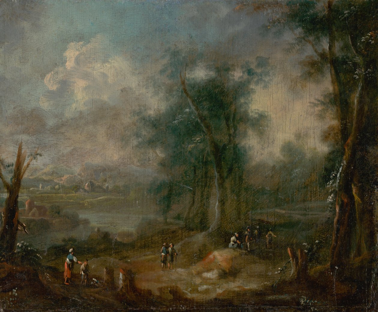Romantische Landschaft mit Figurenstaffage von Unbekannt