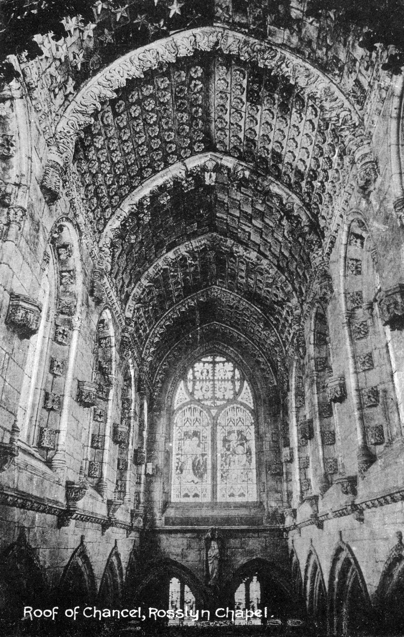 Dach des Chors, Rosslyn Chapel, Midlothian, Schottland, 20. Jahrhundert von Unbekannt