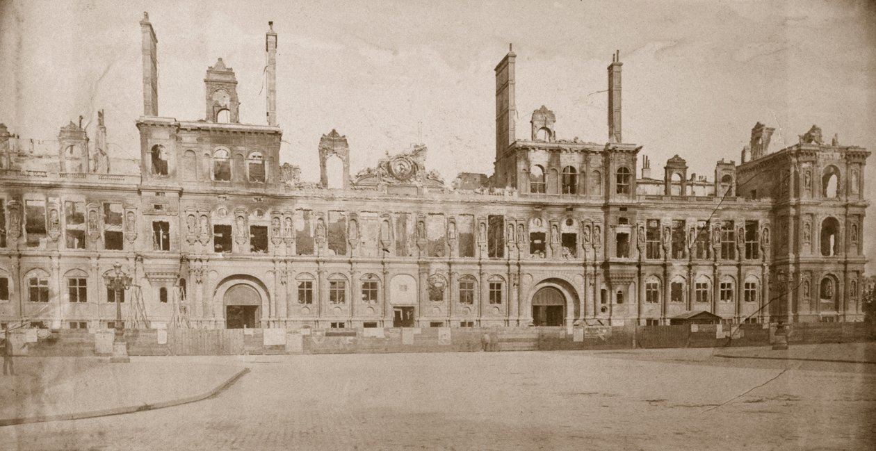 Ruinen des Hôtel de Ville, Paris, Mai 1871 von Unbekannt