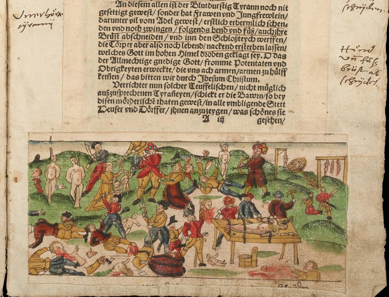 Russische Gräueltaten in Livland im Jahr 1578. Aus Johann Jakob Wicks Sammlung von Nachrichten von Unbekannt