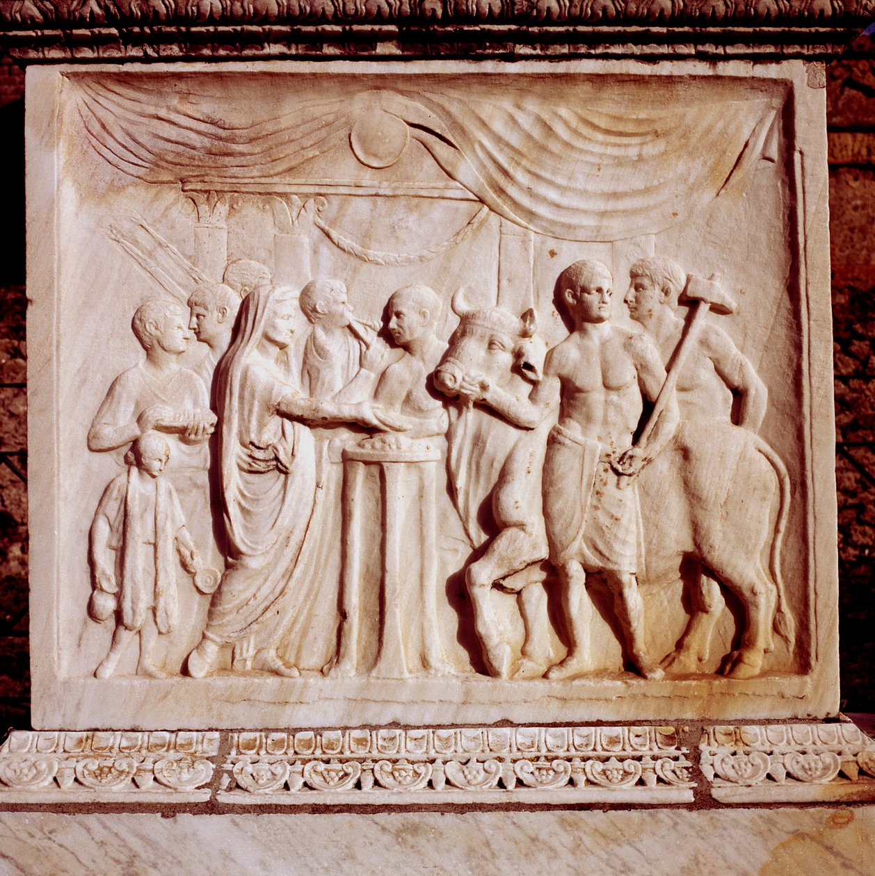 Opfer eines Ochsen, Tempel des Vespasian, Pompeji, Italien, 1. Jahrhundert von Unbekannt
