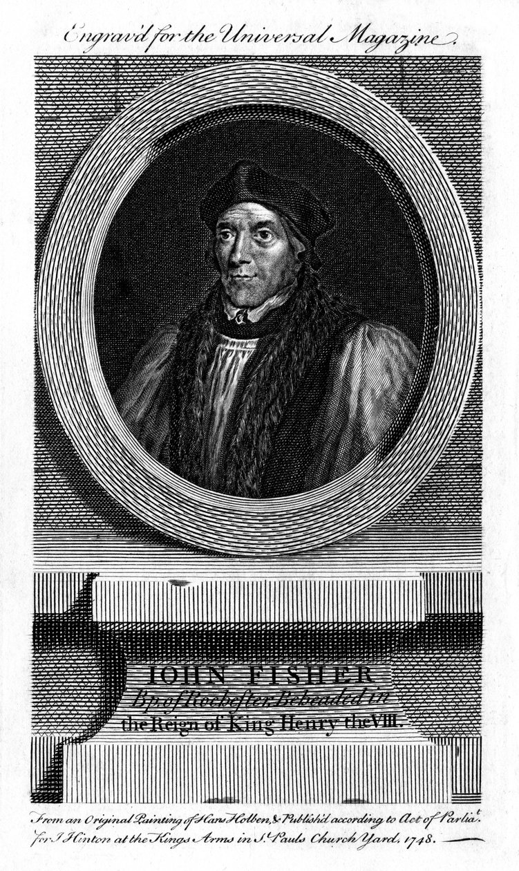 Heiliger John Fisher, englischer katholischer Bischof, Kardinal und Märtyrer, 1748 von Unbekannt
