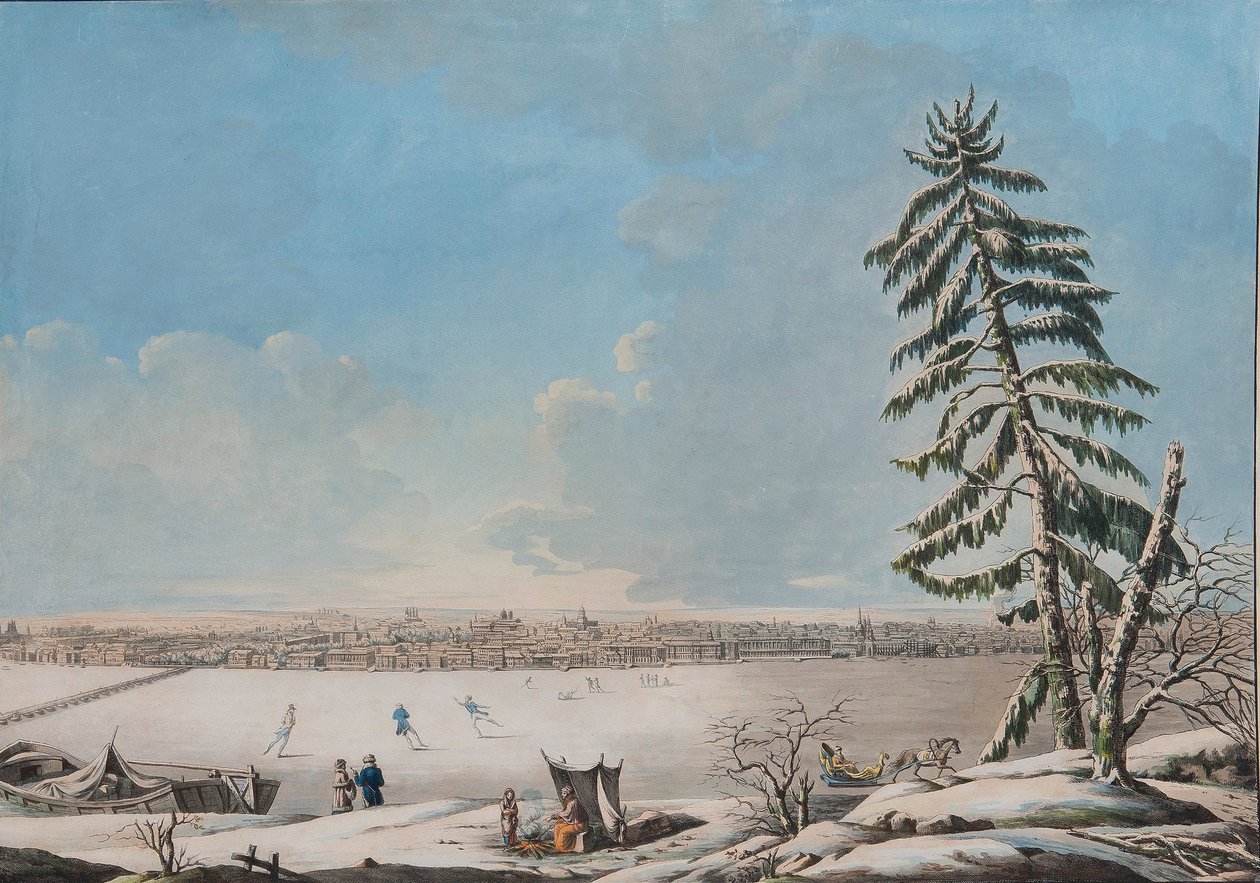 Sankt Petersburg: Blick über den Fluss Newa, Anfang 1800er von Unbekannt