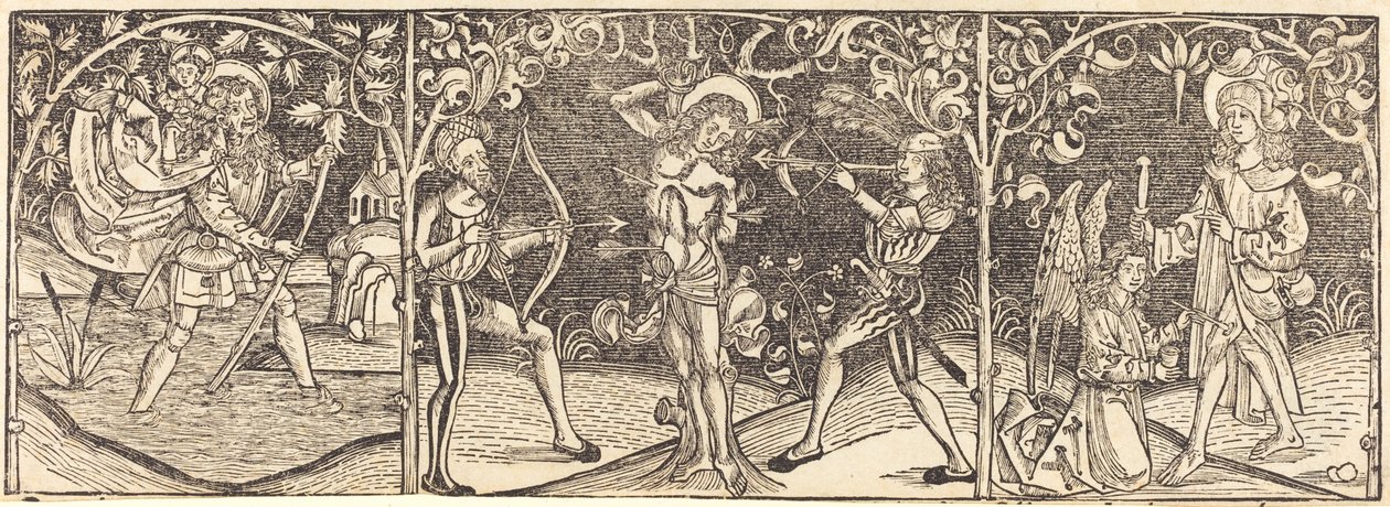 Heilige Christophorus, Sebastian und Rochus, um 1495 von Unbekannt
