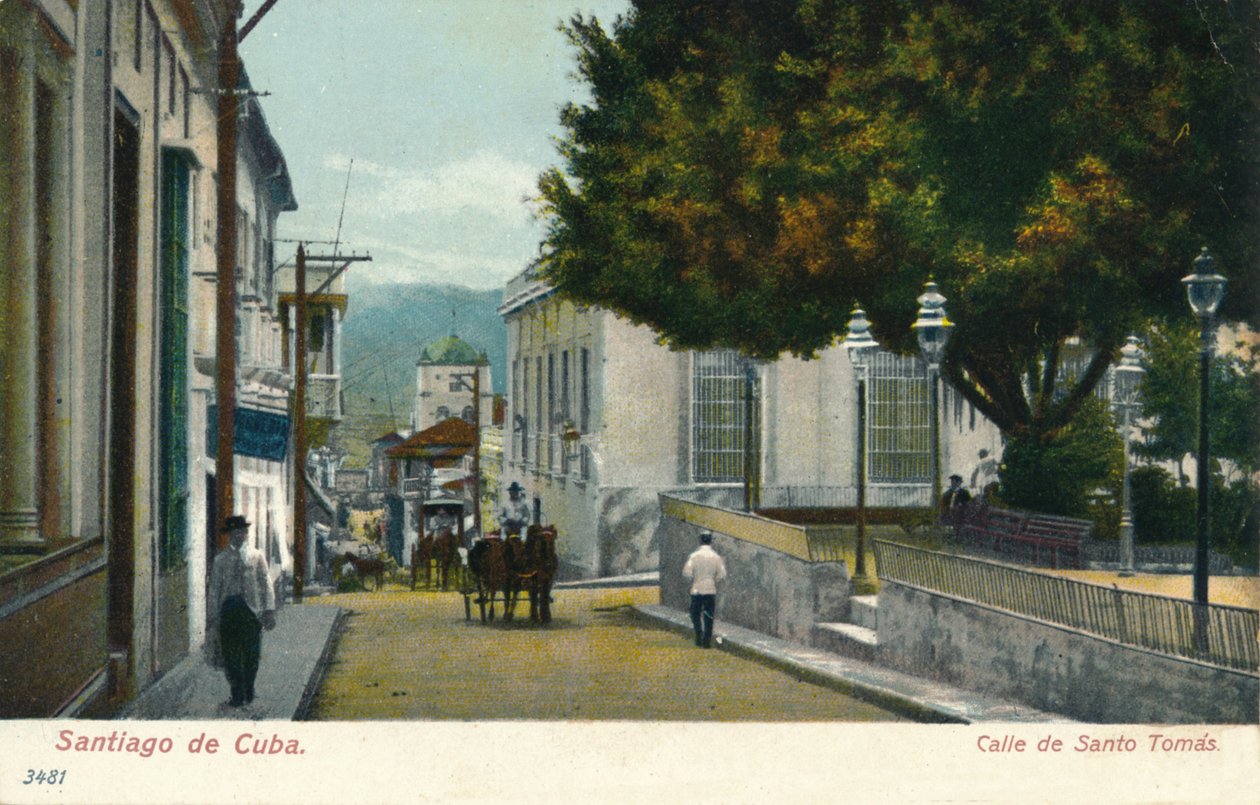 Santiago de Cuba - Calle de Santo Tomas, um 1910 von Unbekannt