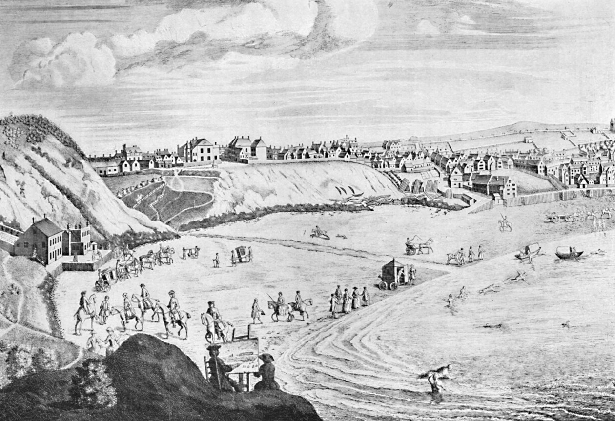 Scarborough Sands im Jahr 1735, um 1735, 1904 von Unbekannt