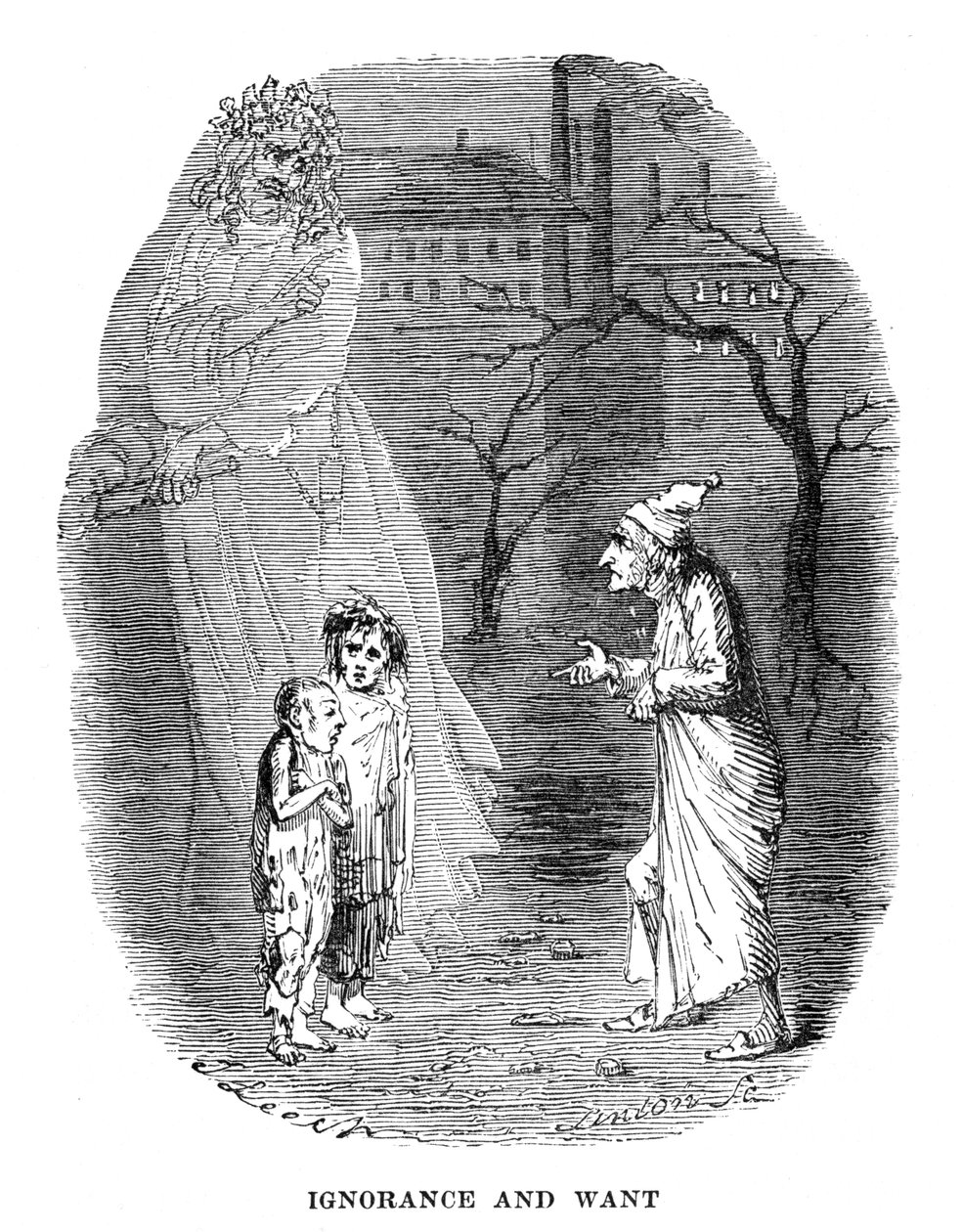 Szene aus Ein Weihnachtslied von Charles Dickens, 1843 von Unbekannt