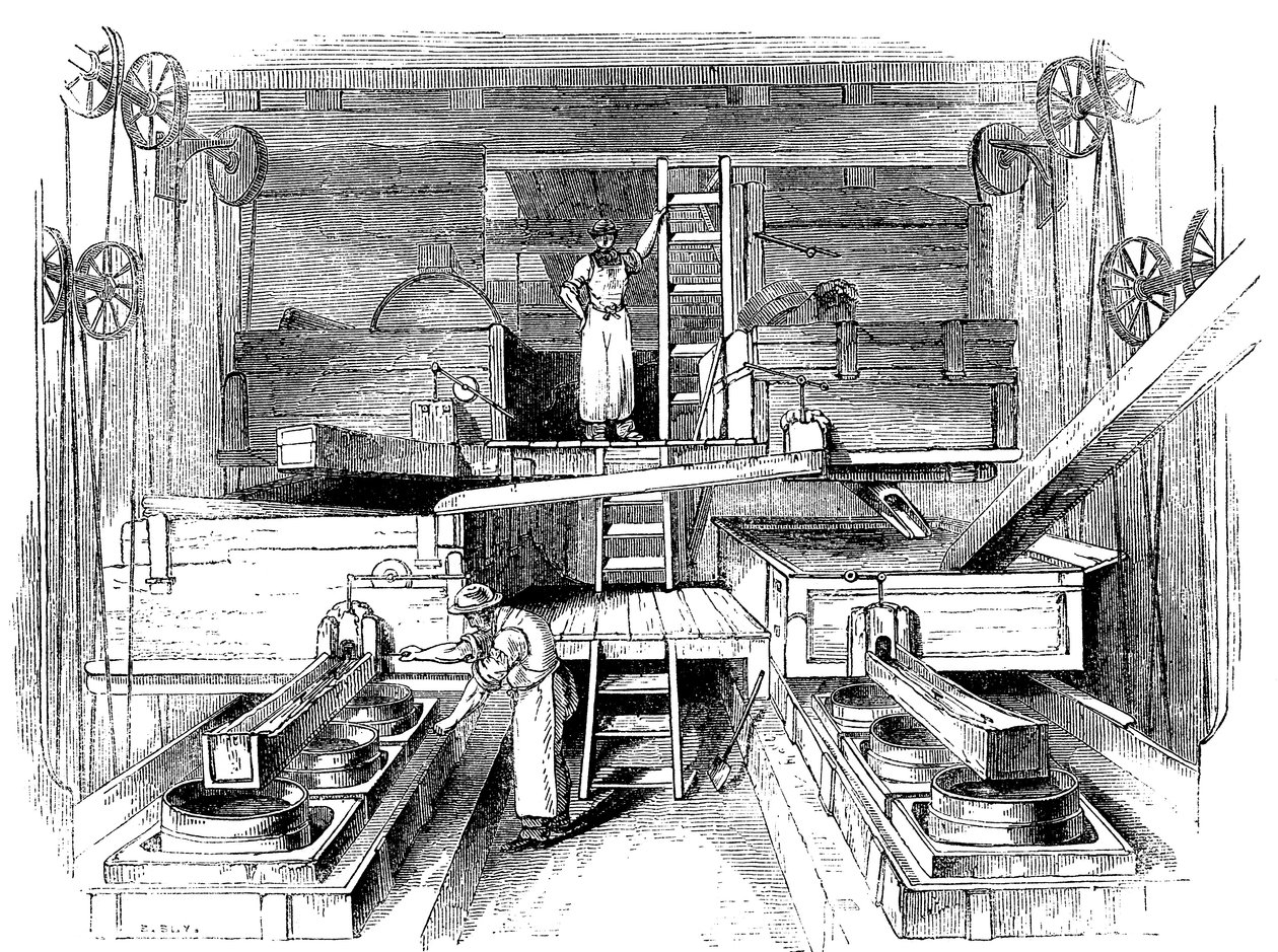 Szene in einer Staffordshire-Keramikfabrik, ca. 1851 von Unbekannt