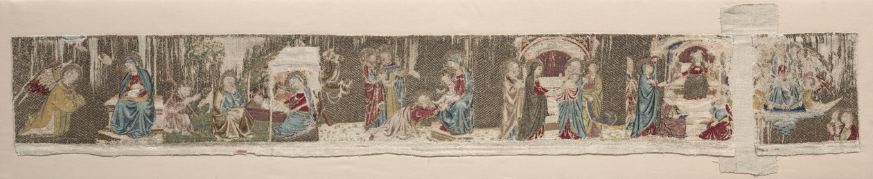 Szenen aus dem Leben der Jungfrau, von einem bestickten Altarfrontal, 1330er oder 1340er Jahre von Unbekannt