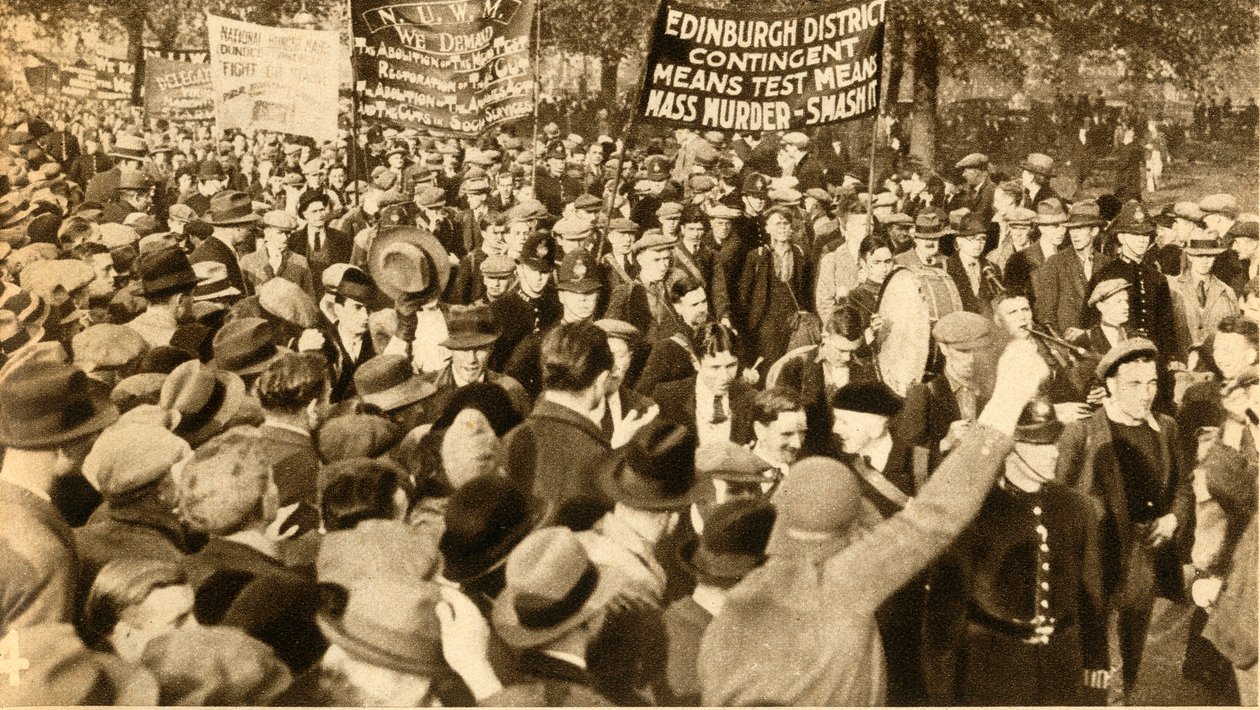 Schottische Demonstranten, Means Test Proteste, Hyde Park, London, 1932, 1933 von Unbekannt