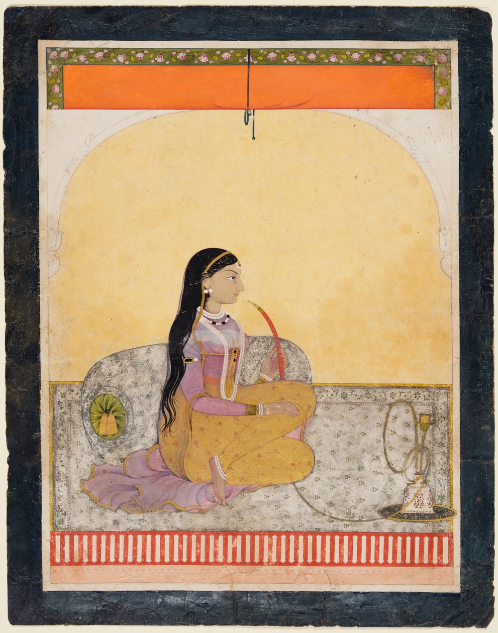 Sitzende Dame raucht eine Wasserpfeife, ca. 1780 von Unbekannt