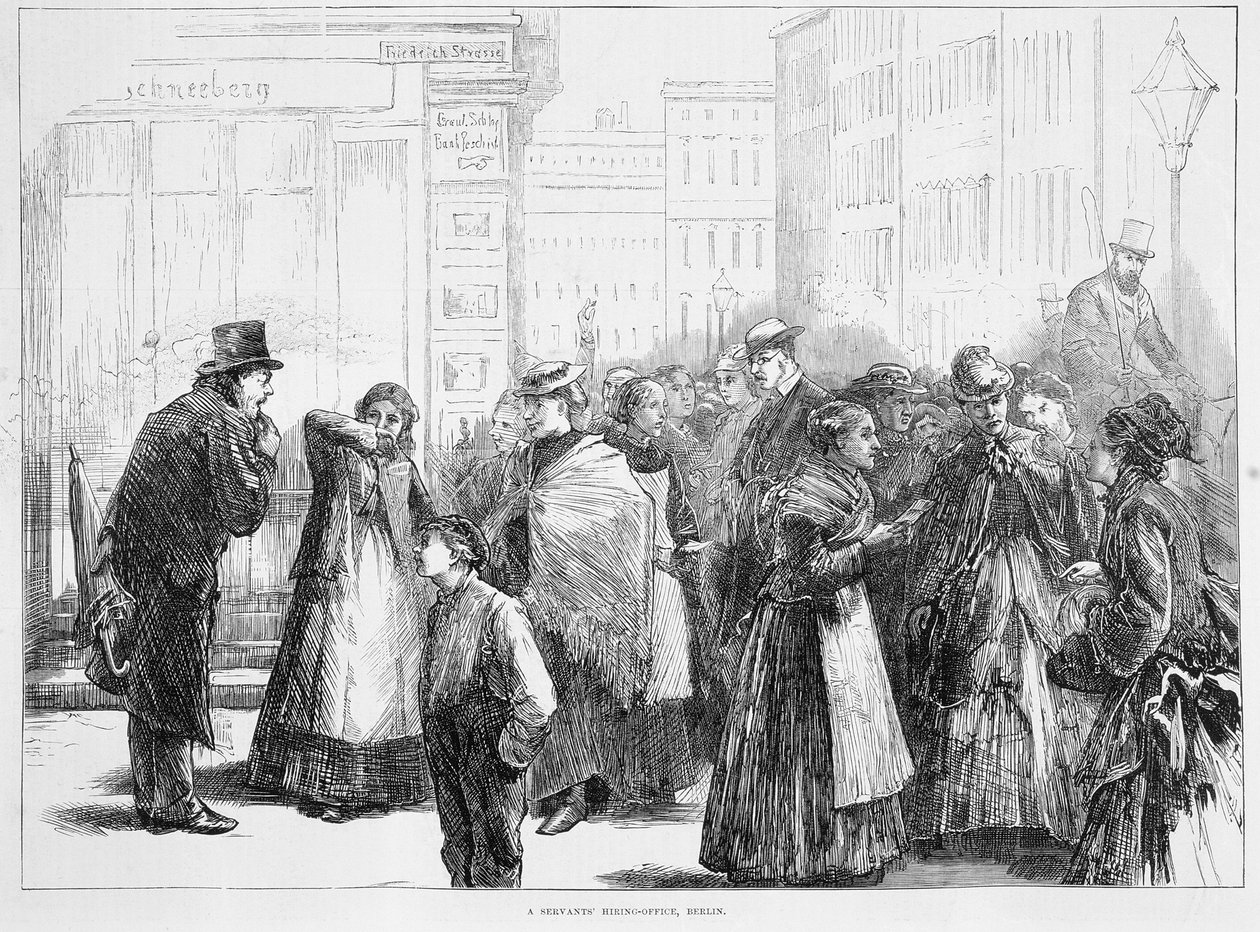 Dienstbotenvermittlungsbüro, Berlin, Deutschland, 1874 von Unbekannt