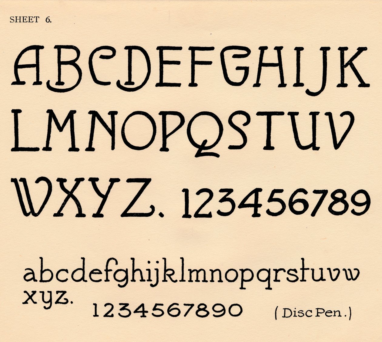 Blatt 6, aus einem Portfolio von Alphabeten, 1929 von Unbekannt
