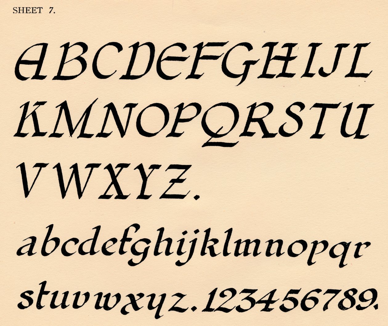 Blatt 7, aus einem Portfolio von Alphabeten von Unbekannt
