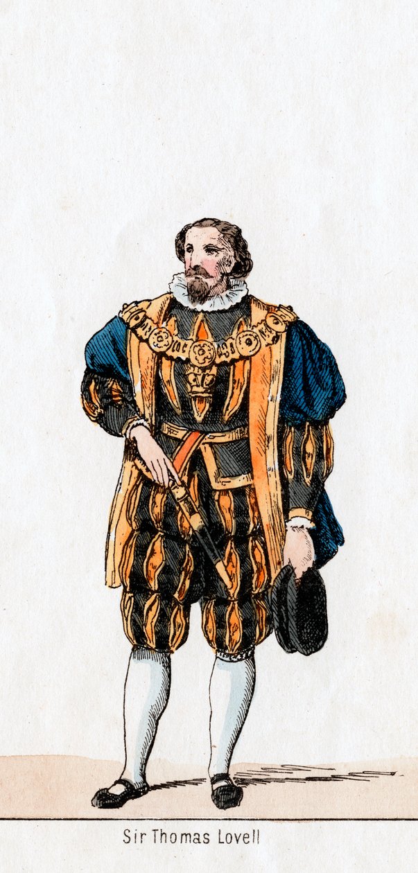 Sir Thomas Lovell, Kostümentwurf für Shakespeares Stück, Heinrich VIII, 19. Jahrhundert von Unbekannt