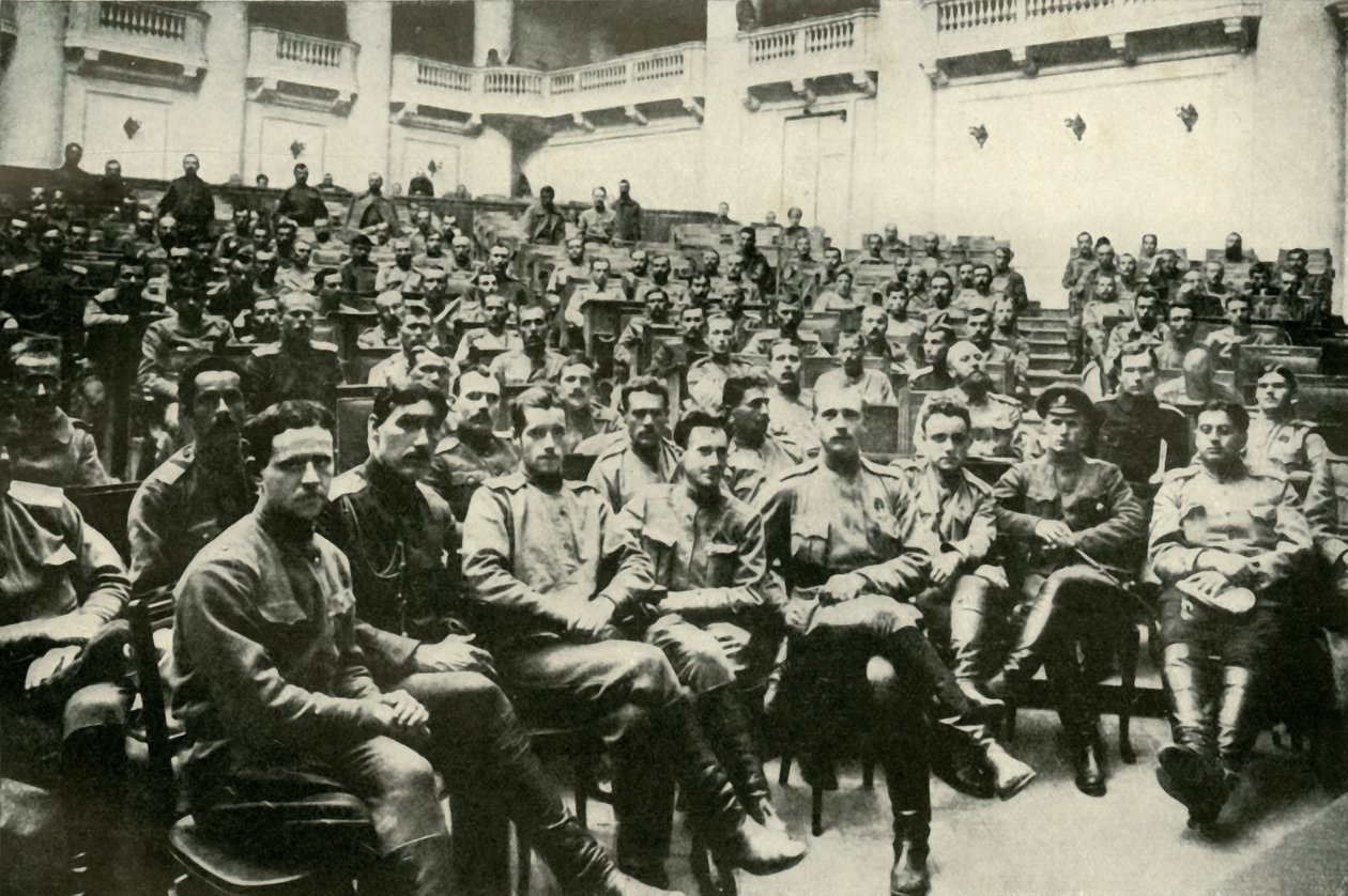 Soldatenvertreter der russischen Armeen in der Douma, 1919 von Unbekannt