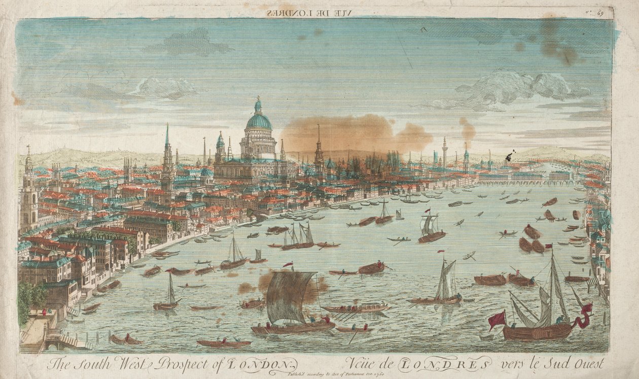 Südwestansicht von London, 1760 von Unbekannt