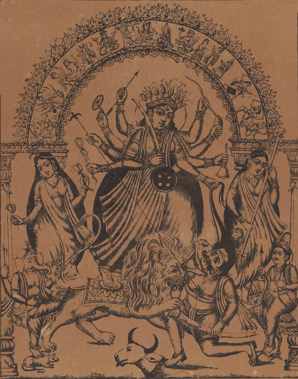 Sri Sri Durga, ca. 1875-80 von Unbekannt