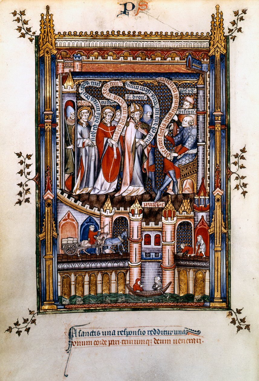 St. Denis, St. Rusticus und St. Eleutherius vor Sisinnius, 1317 von Unbekannt